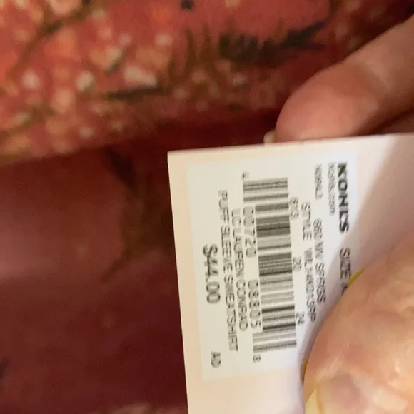 LC Lauren Conrad top floral print velvet w ruffle puff sleeve sweatshirt S M - Picture 6 of 15